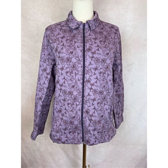 Purple Floral Cotswold Jacket Zip Front - Picture 1 of 6
